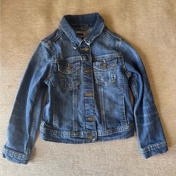 GAP Kids Denim Jean Jacket Size S Classic Blue Stretch Jean Jacket - Picture 2 of 9